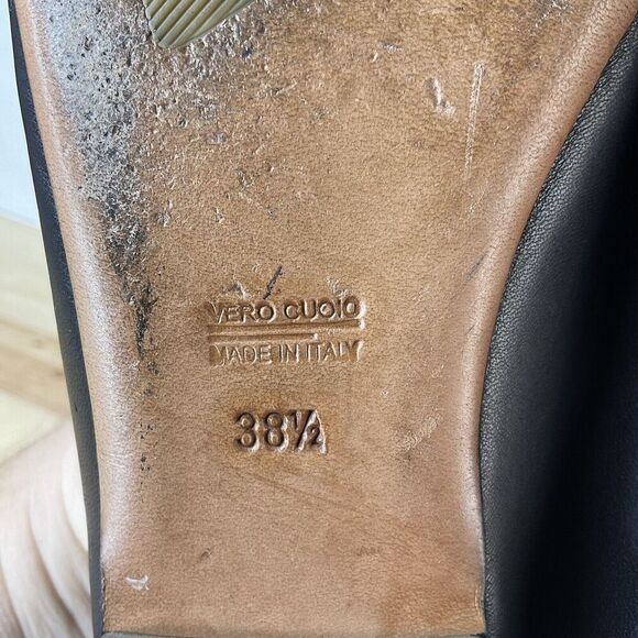 AGL Italy Women's Pointed Venetian Loafer Size 8,5 Black‎ Leather Slip On Loafer - Picture 9 of 12